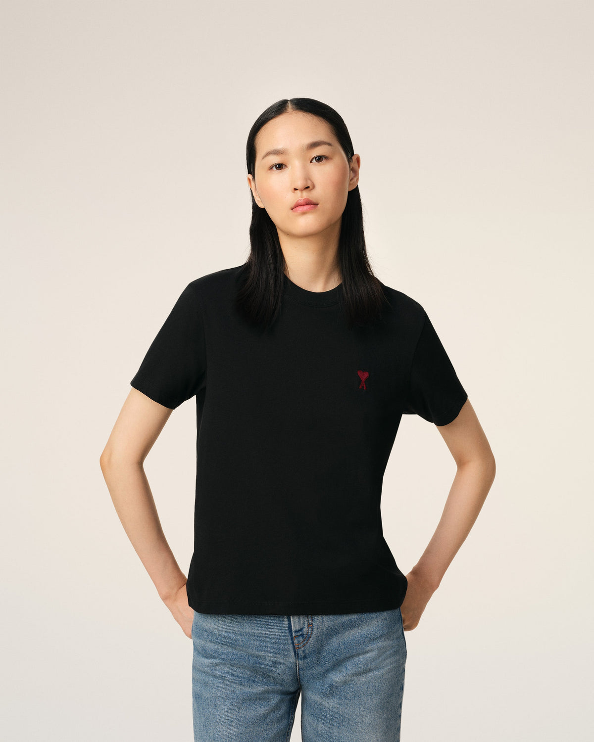 Black Organic Cotton  Ami De Coeur T-shirt