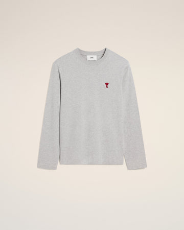 Grey Cotton Ami de Coeur Long Sleeves T-Shirt