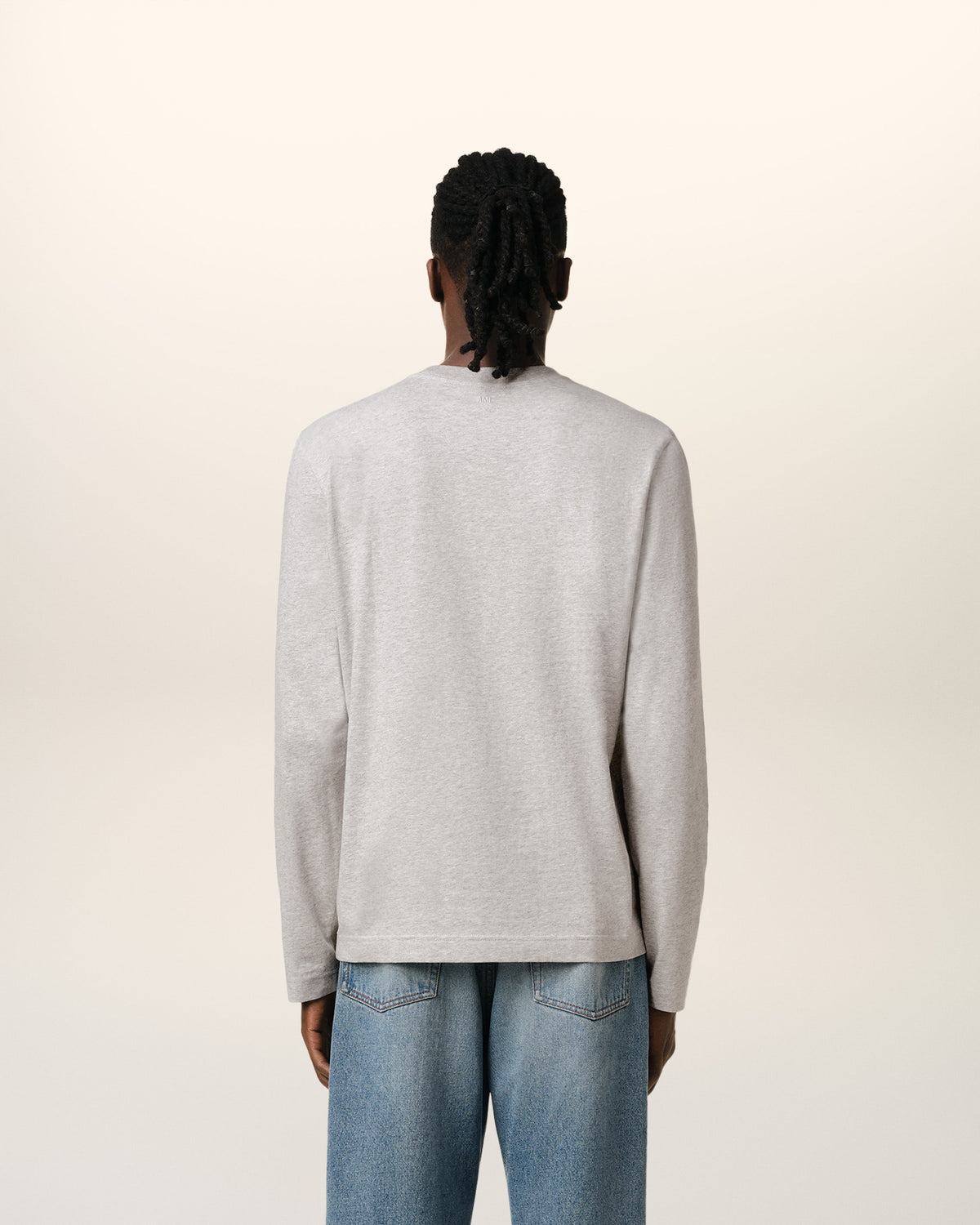 Grey Cotton Ami de Coeur Long Sleeves T-Shirt