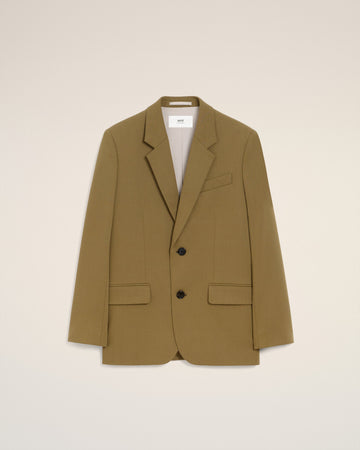 Green Wool Loose Single Breasted Jacket