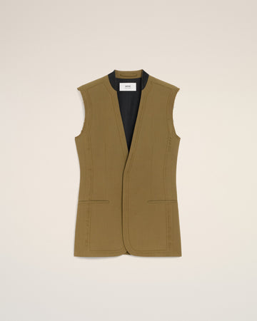 Green Wool Sleeveless Jacket
