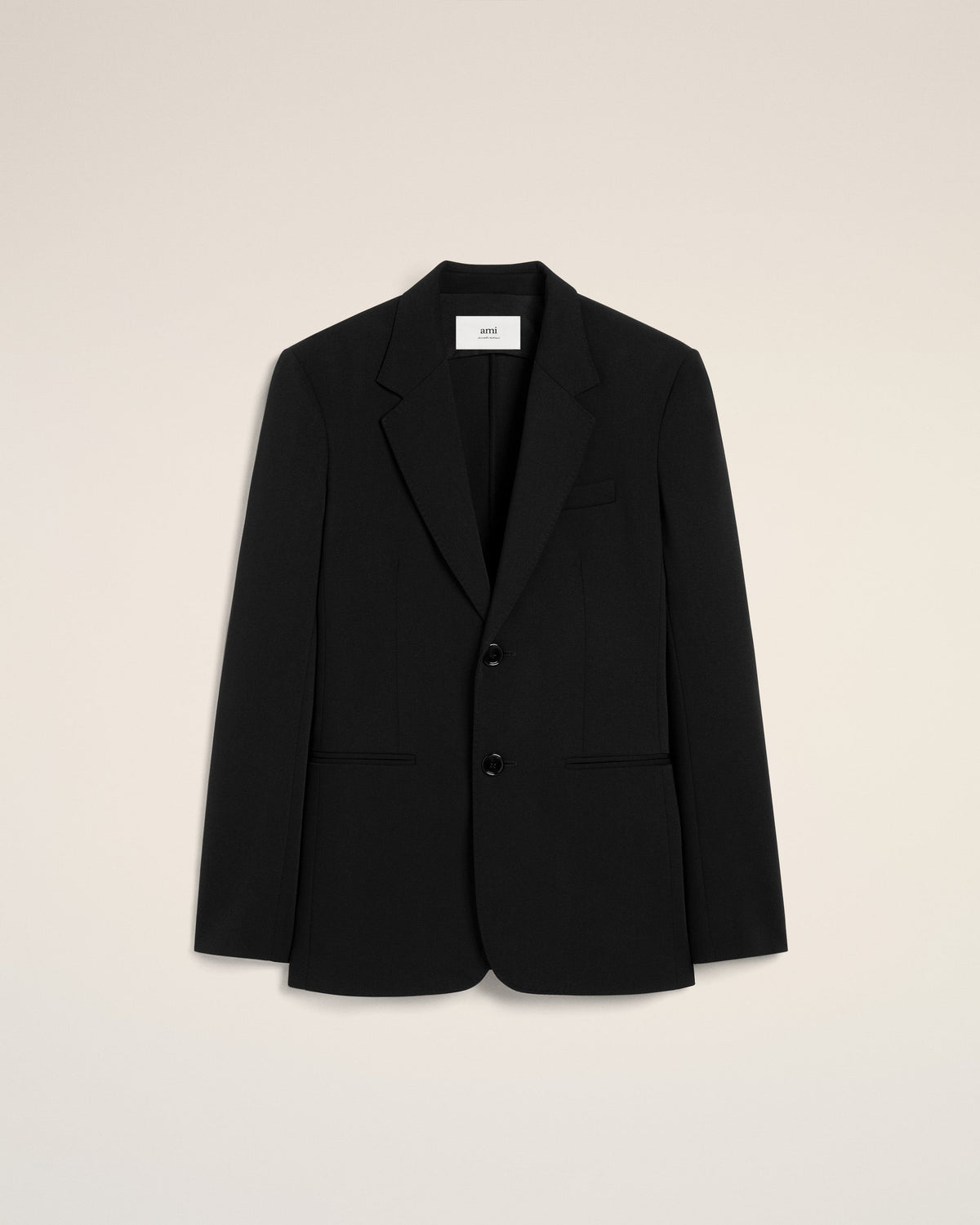 Black Wool Semi-Lined Jacket