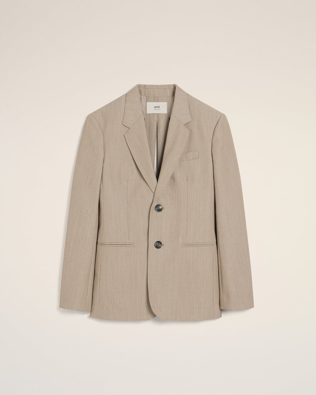 Beige Wool Back Slit Jacket