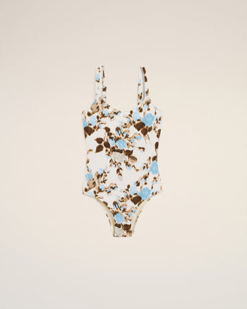 Blue One Piece Swimwear