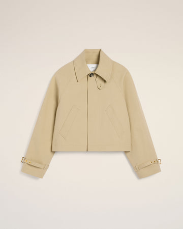 Beige Cotton Buttoned Jacket