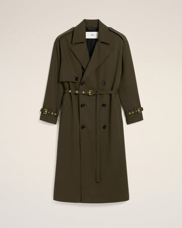 Green Wool Trench Coat