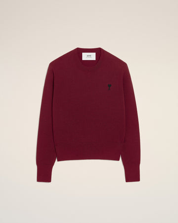 Burgundy Wool Ami De Coeur Crewneck Sweater