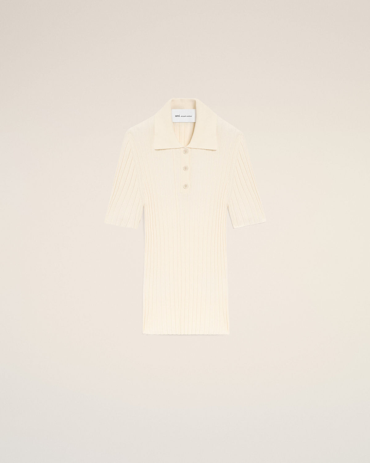 White Knit Short Sleeves Polo