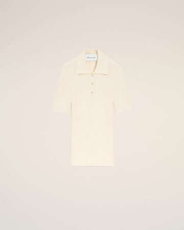 White Knit Short Sleeves Polo