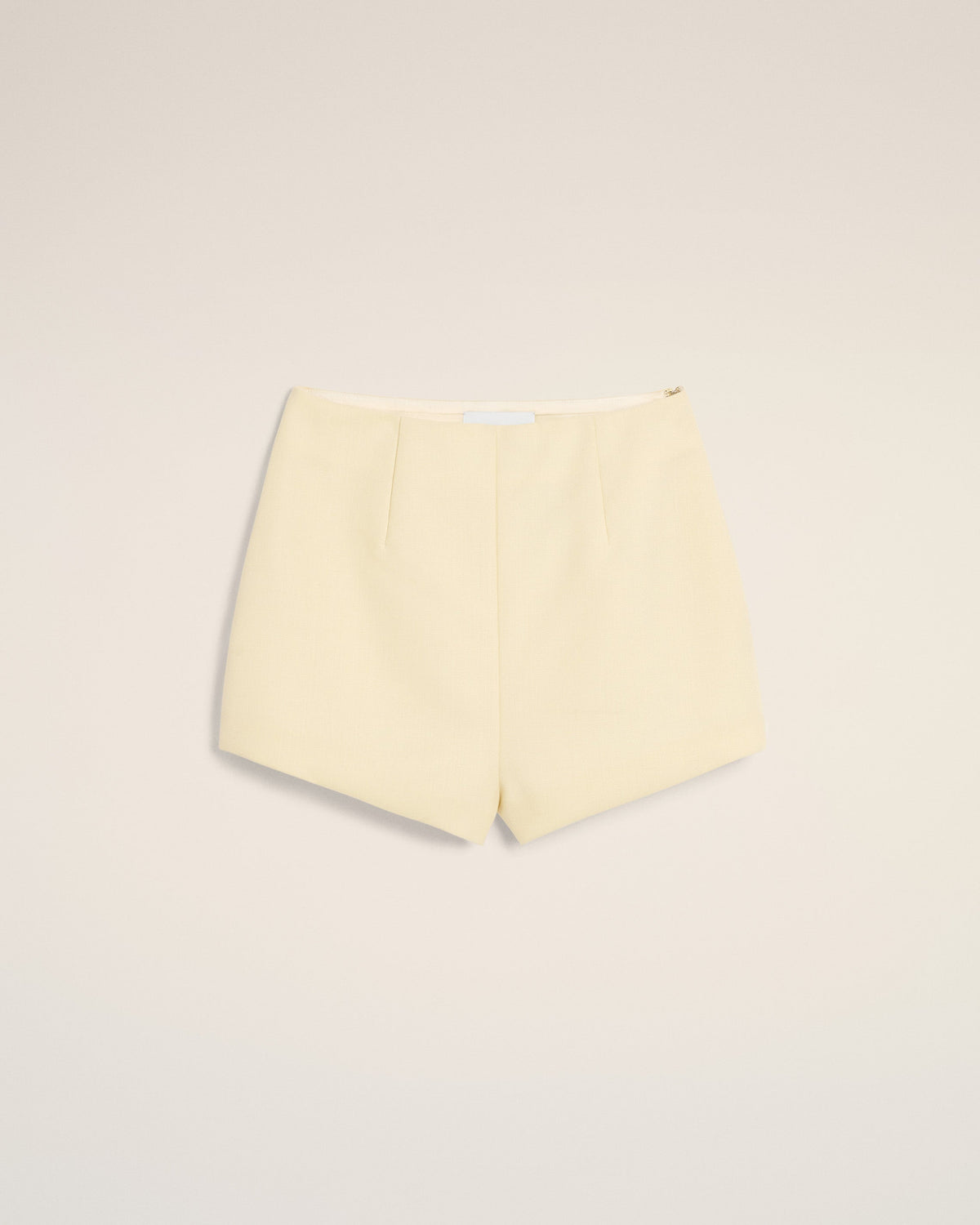 Yellow Wool High Waist Mini Short