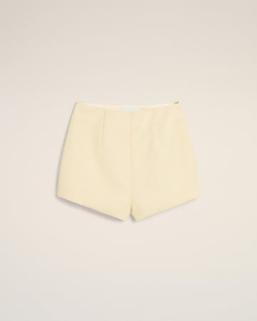 Yellow Wool High Waist Mini Short
