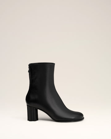 Black Leather Anatomical-toe Piano Boots