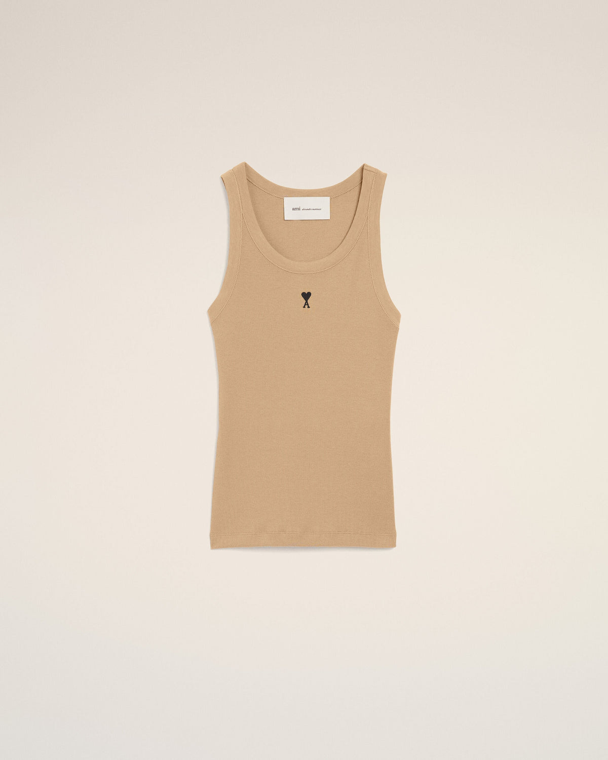 Beige cotton tanktop with Ami de Coeur