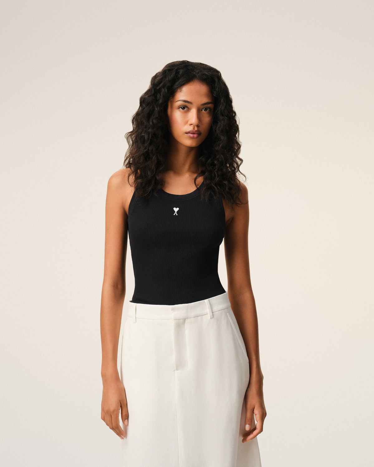 Black Cotton Ami De Coeur Tanktop