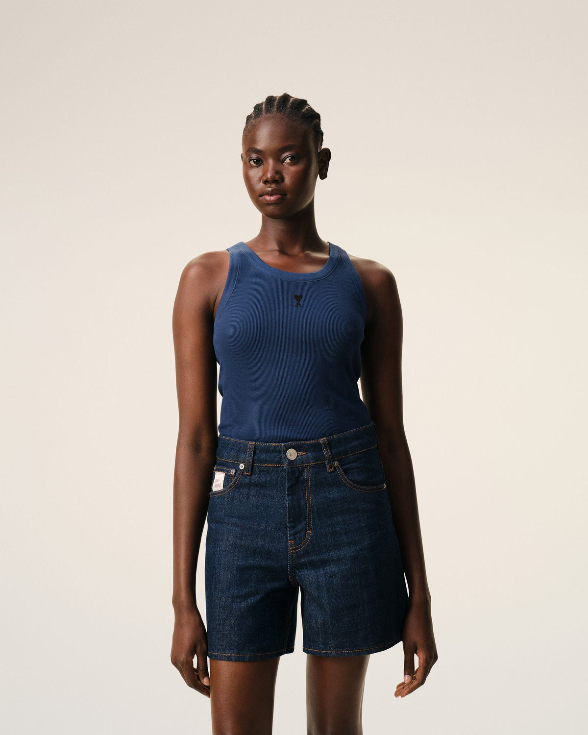 Blue Cotton Ami De Coeur Tanktop
