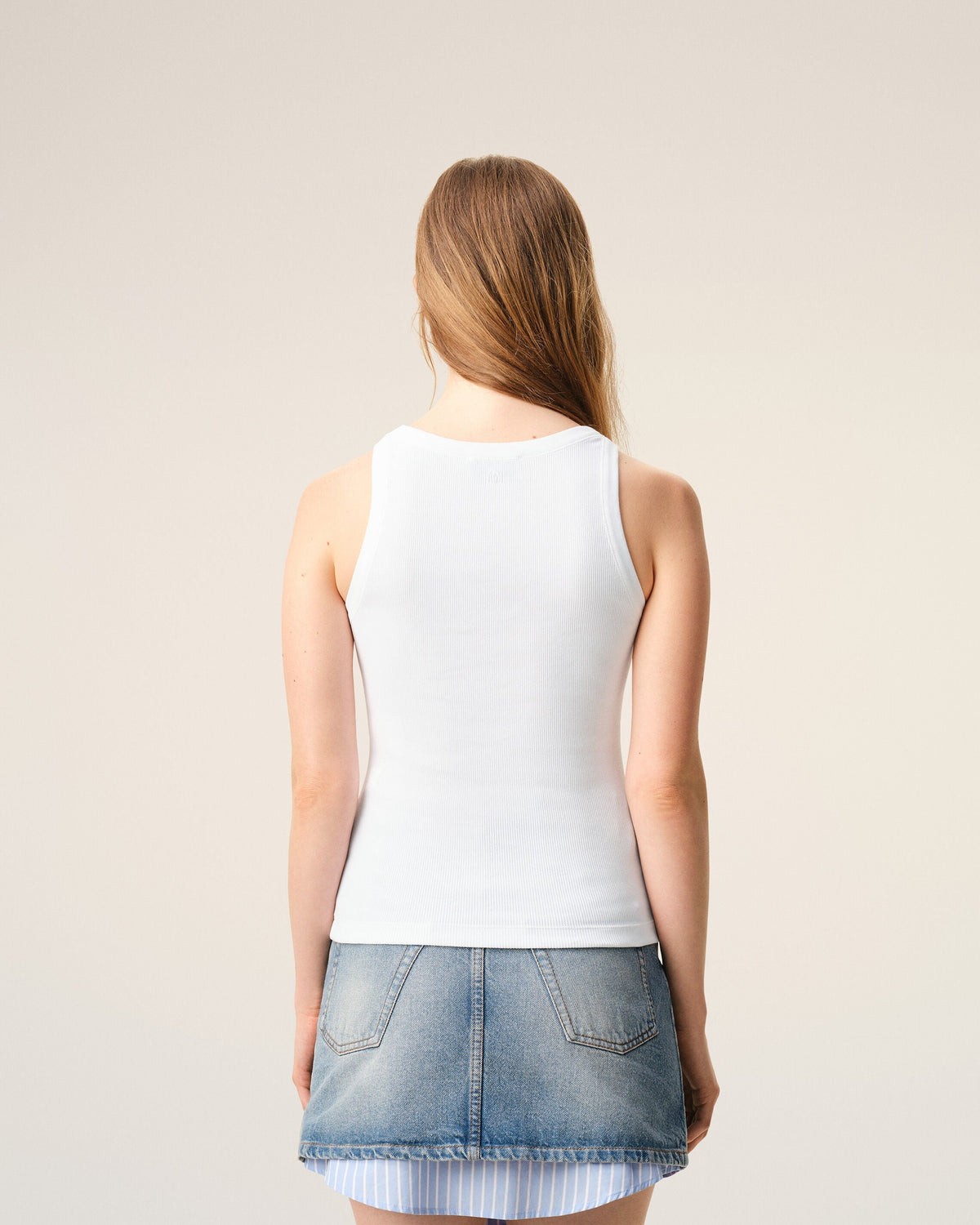 White Cotton Ami De Coeur Tanktop