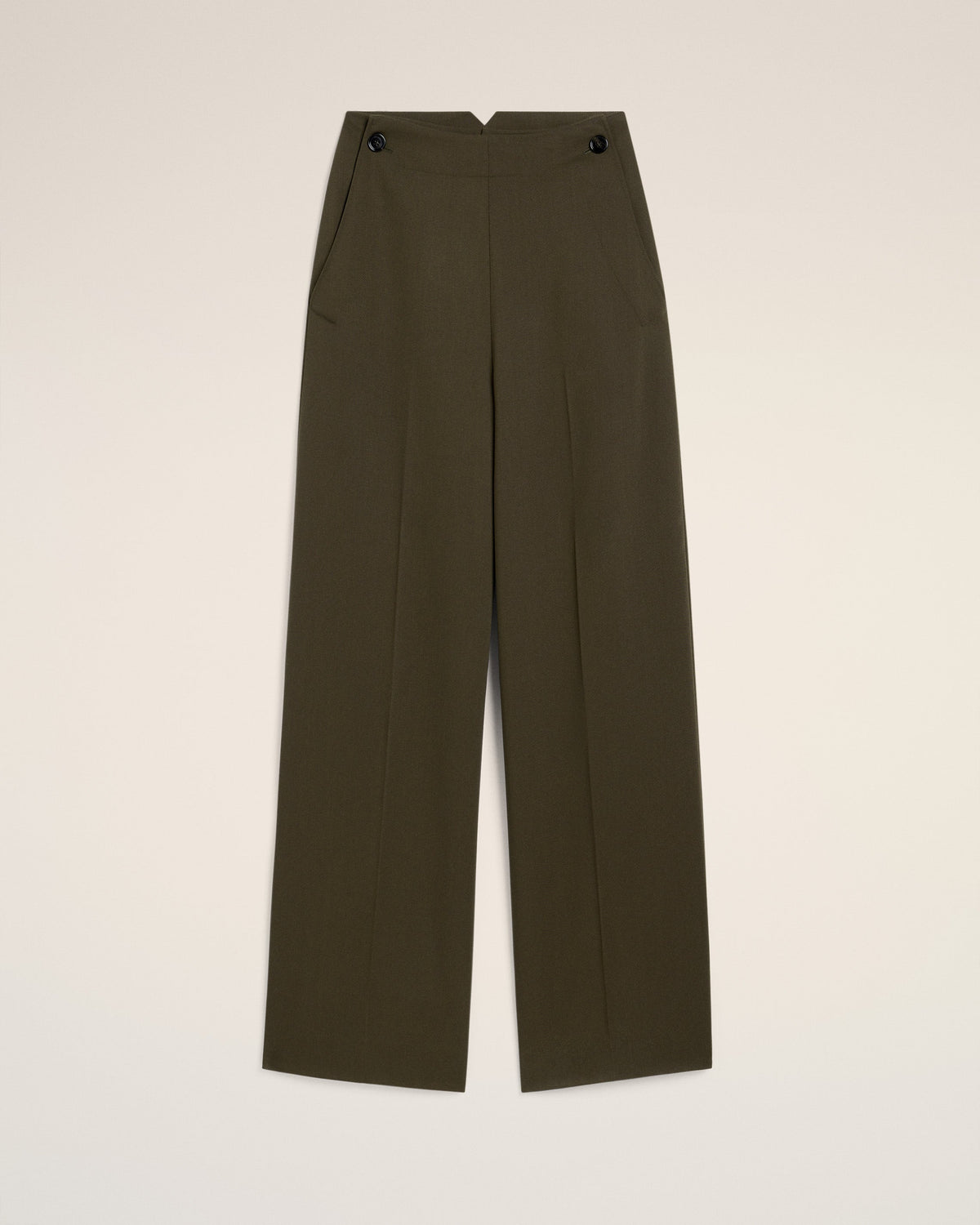 Green Wool Sailor Trousers