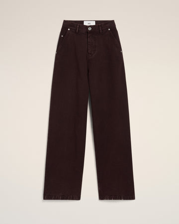 Burgundy Cotton Wide Fit Jeans