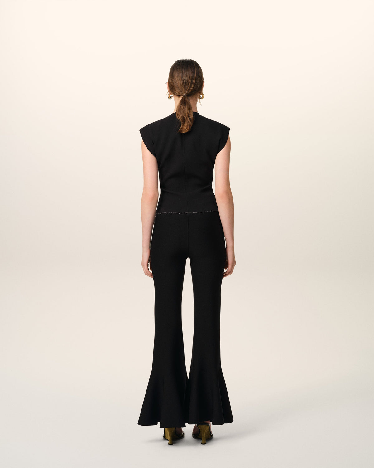 Black Godet Short Trousers