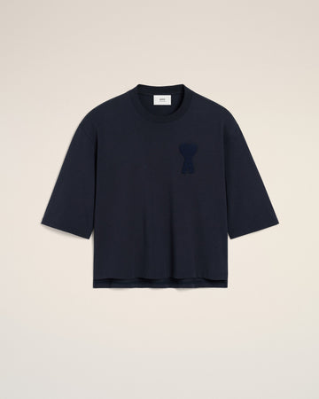 Navy Cotton Ami de Coeur Patch T-Shirt