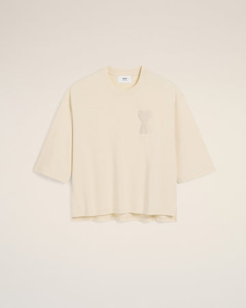 Beige Cotton Ami de Coeur Patch T-Shirt