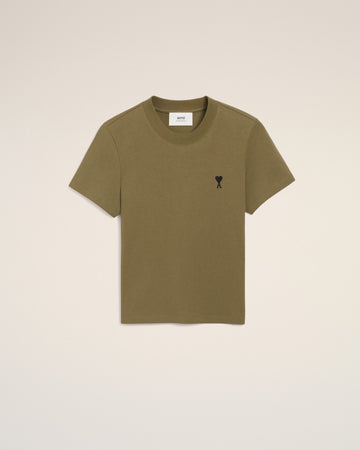 Green Cotton Cropped Ami De Coeur T-shirt