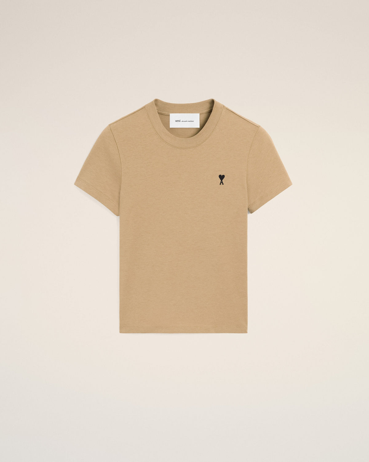 Beige cotton t-shirt with Ami de Coeur