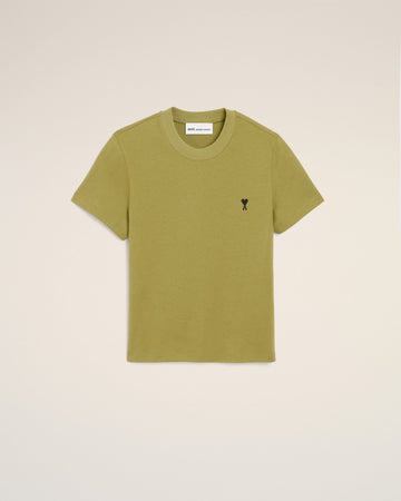 Green Cotton Ami De Coeur Cropped T-shirt