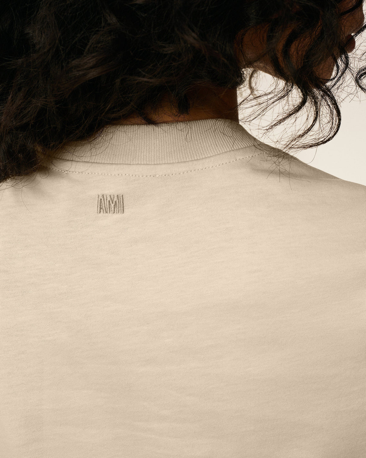 Beige Cotton Cropped Ami De Coeur T-shirt