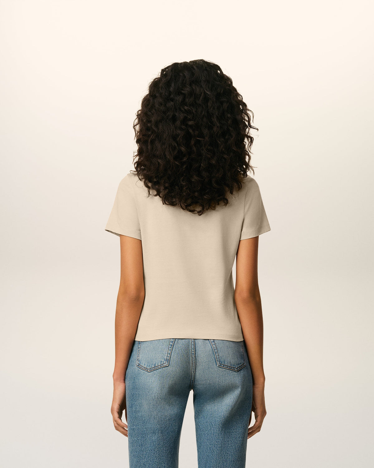 Beige Cotton Cropped Ami De Coeur T-shirt