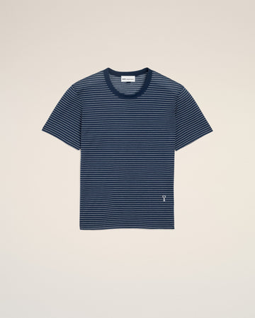Blue Striped Cotton Ami De Coeur T-shirt