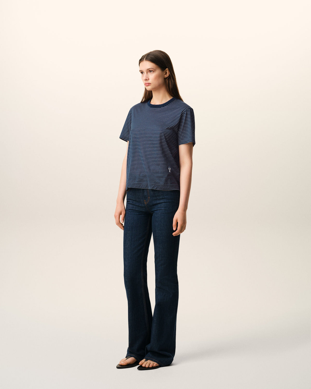 Blue Striped Cotton Ami De Coeur T-shirt