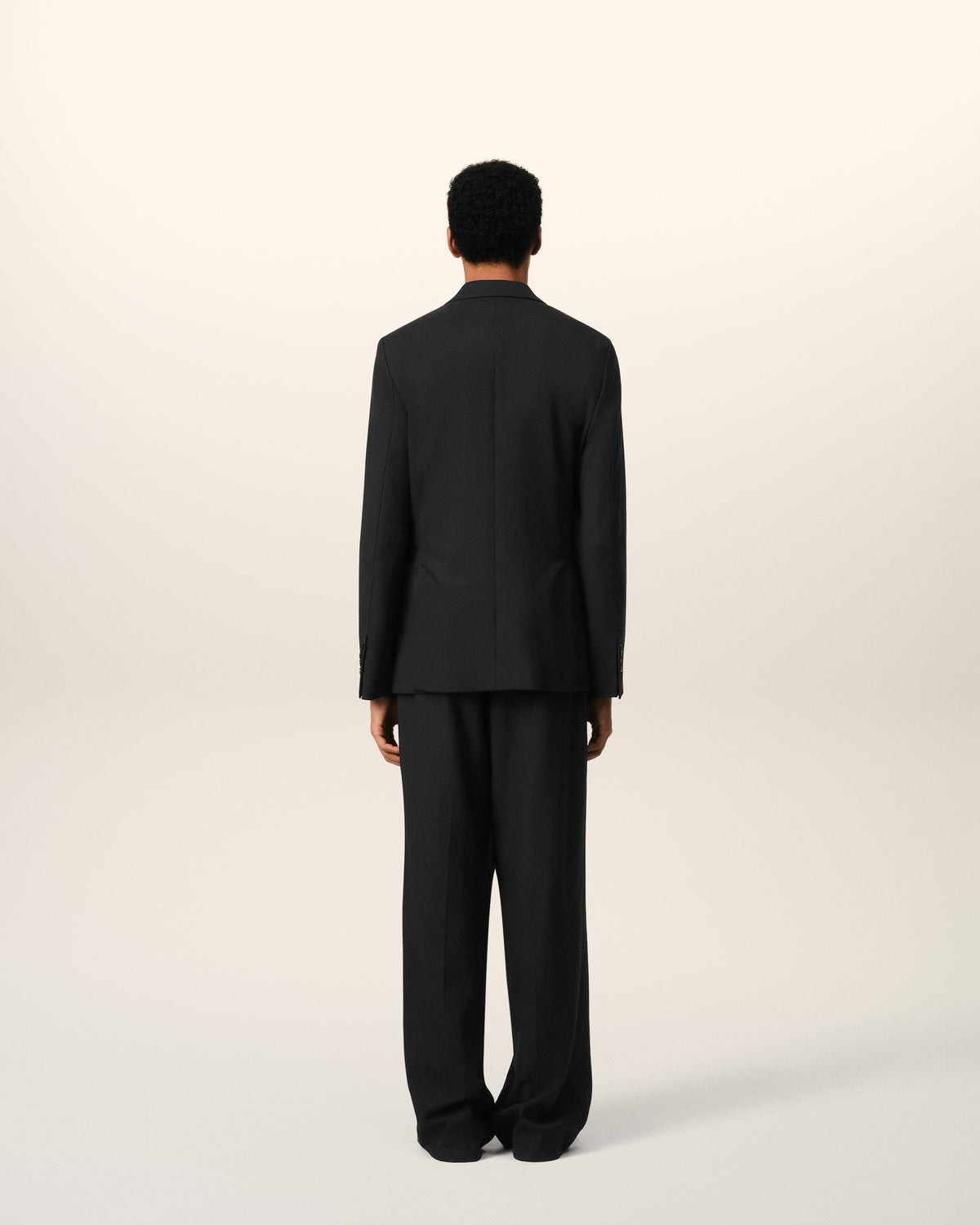 Black Wool Double Breasted Jacket