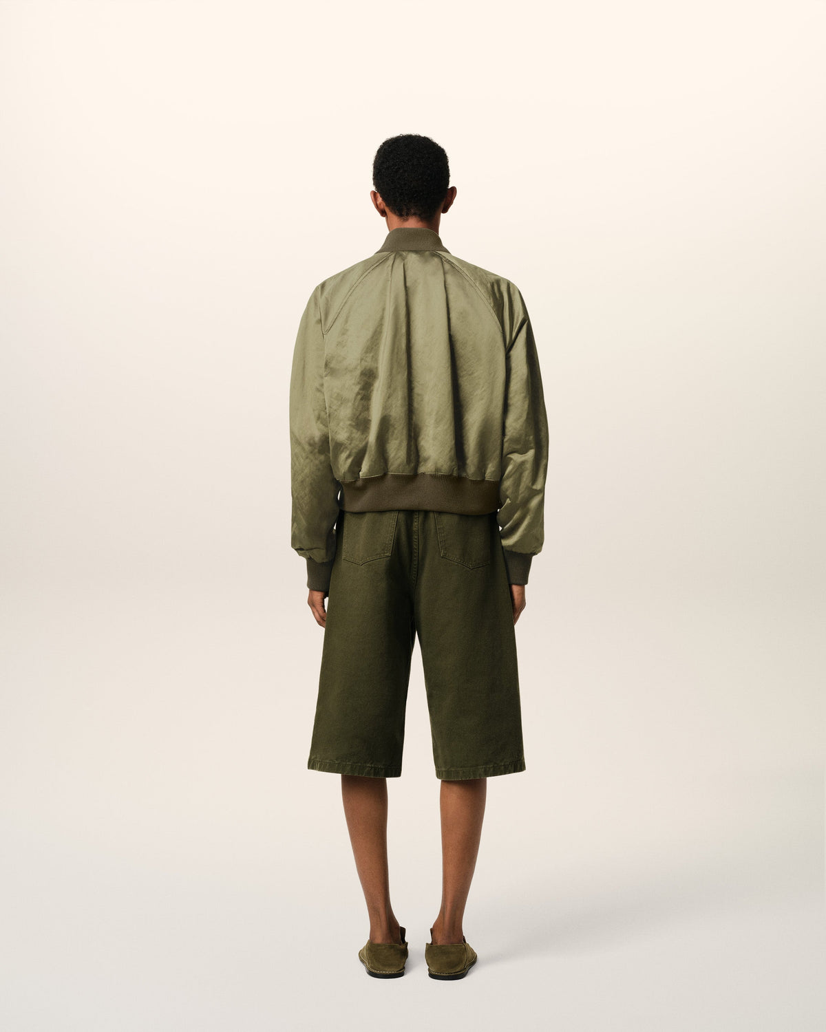 Green Cotton Satin Ami de Coeur Bomber