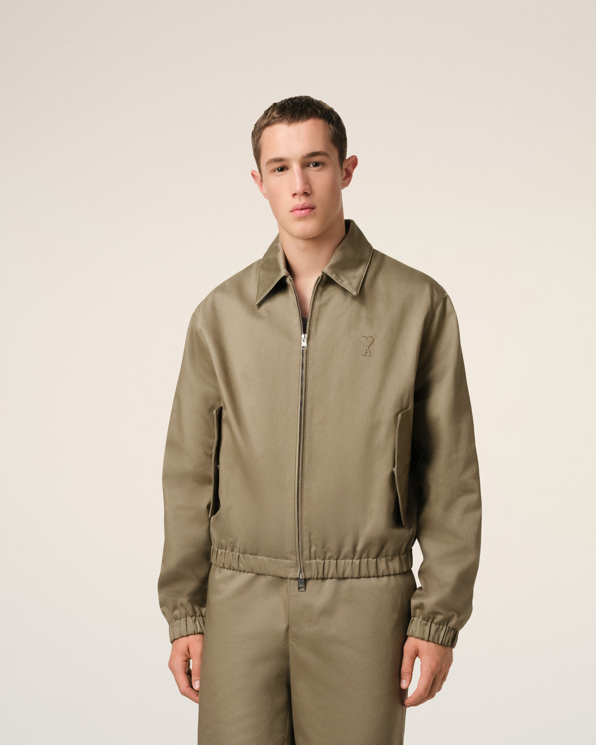 Green Cotton Ami de Coeur Zipped Jacket