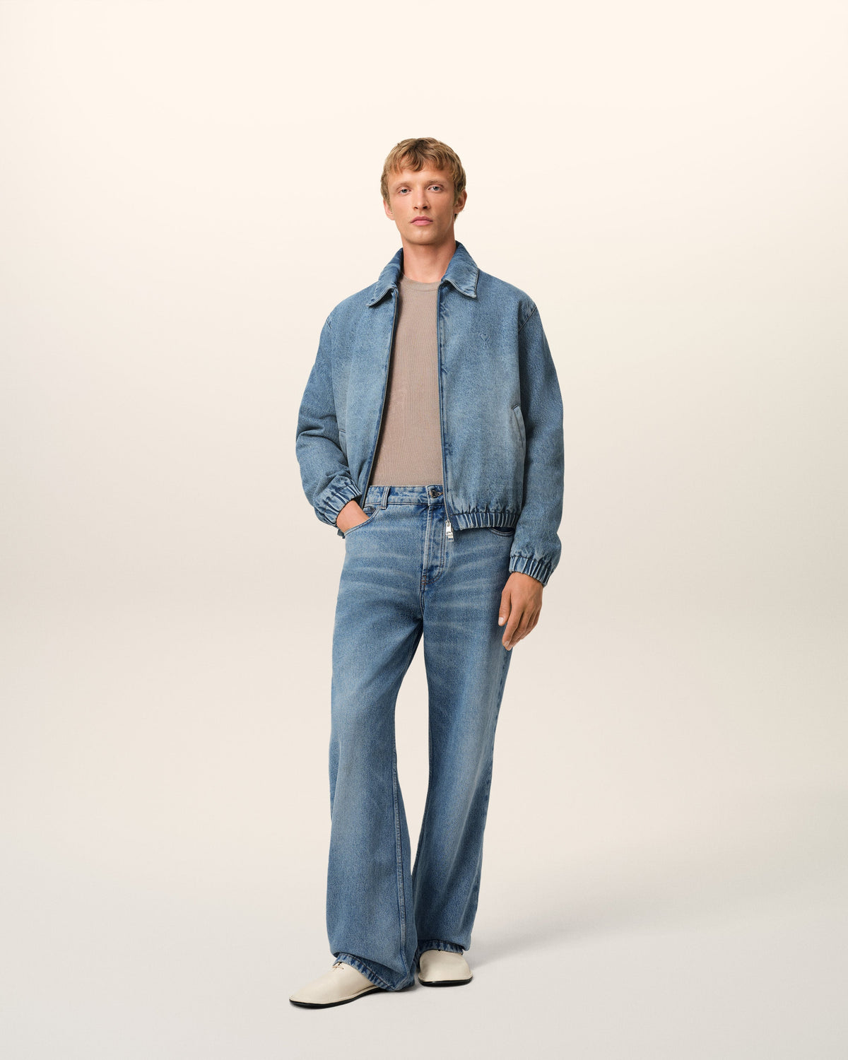 Blue Cotton Ami de Coeur Zipped Jacket