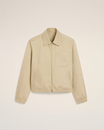 Beige Cotton Ami de Coeur Zipped Jacket