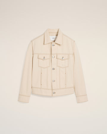 Beige Cotton Ami Paris Trucker Jacket