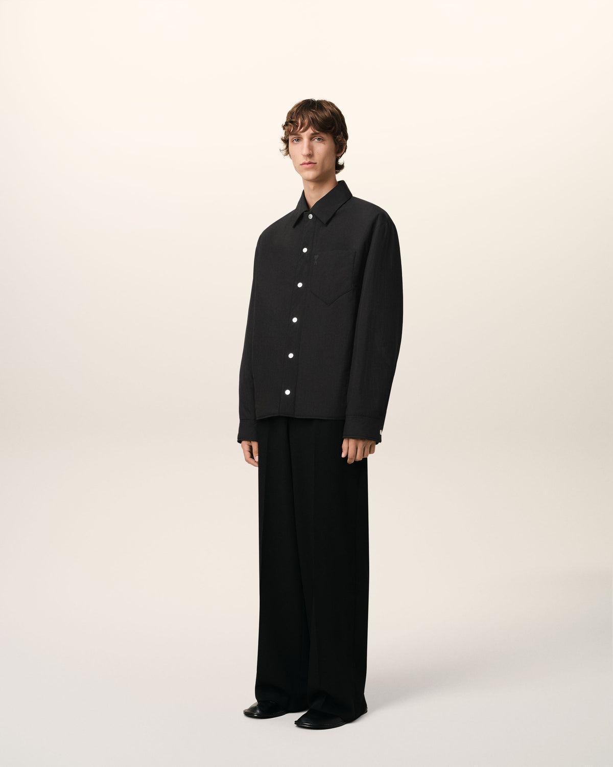 Black Canvas Padded Ami de Coeur Overshirt