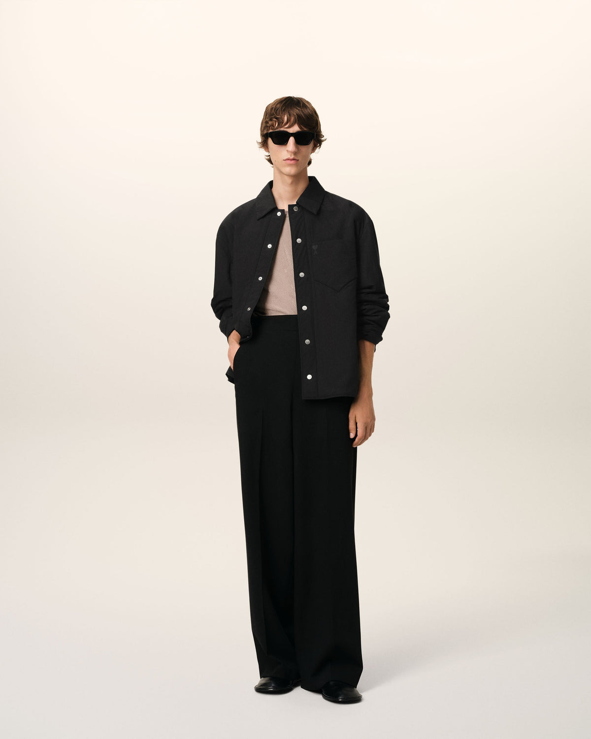 Black Canvas Padded Ami de Coeur Overshirt