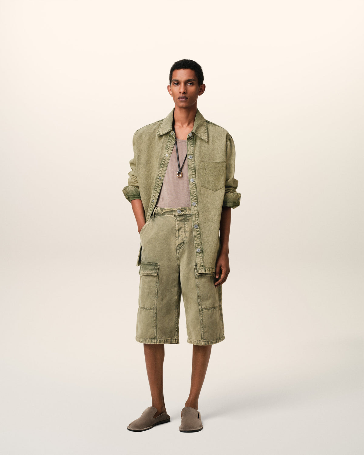 Green Cotton Ami de Coeur Overshirt