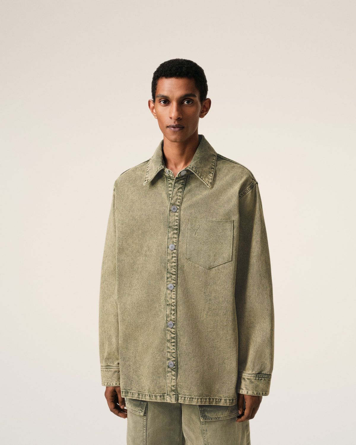Green Cotton Ami de Coeur Overshirt