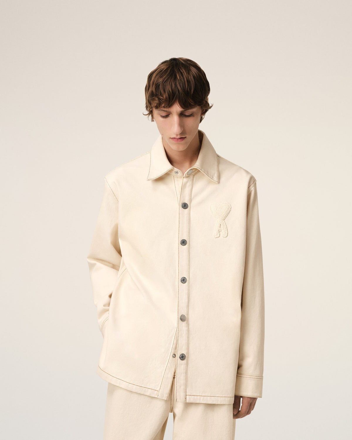 Beige Cotton Ami de Coeur Overshirt