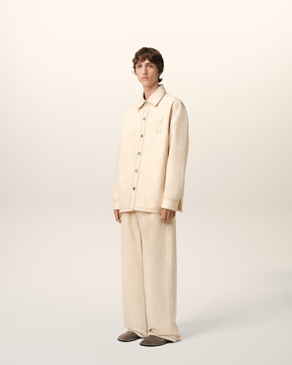 Beige Cotton Ami de Coeur Overshirt