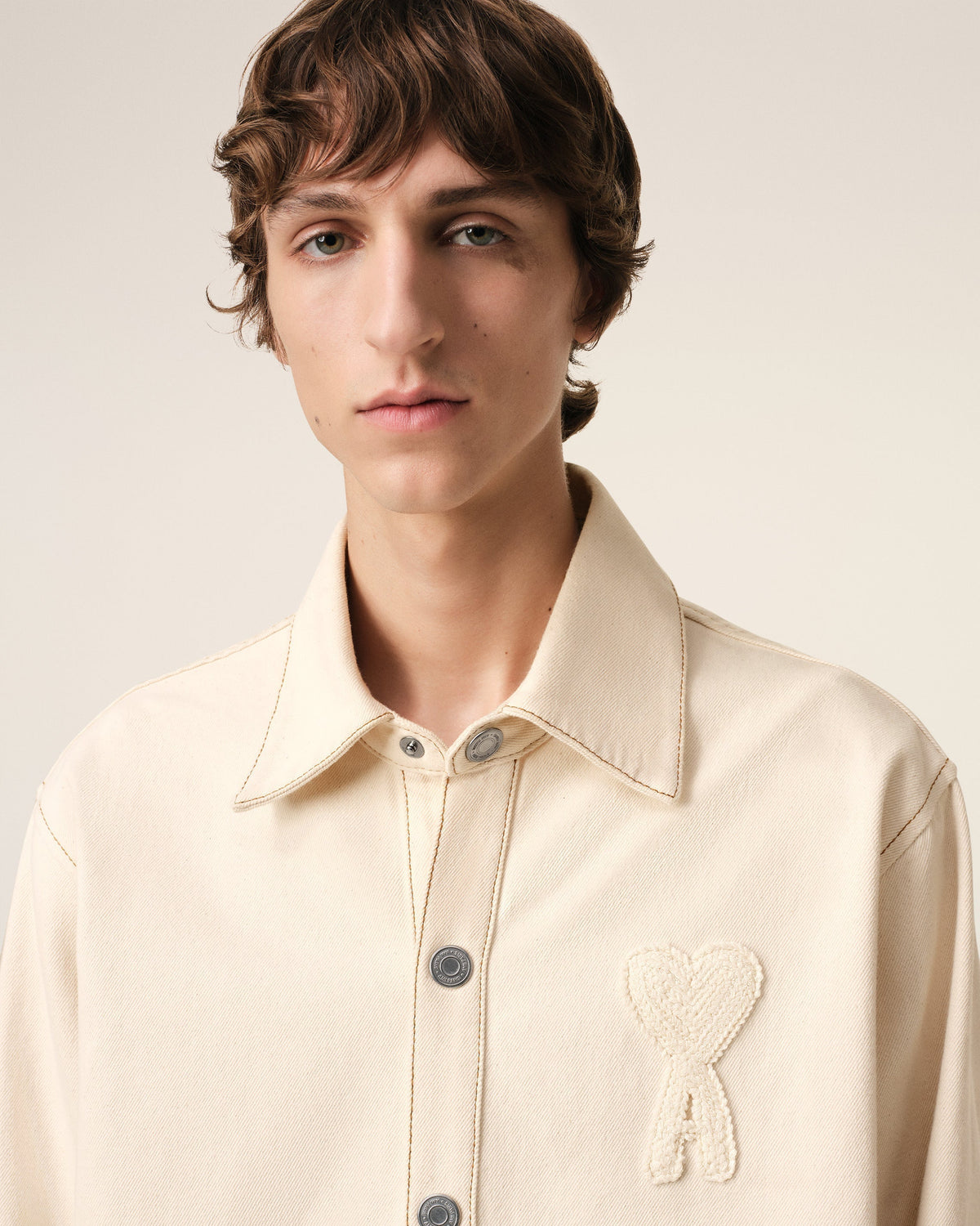 Beige Cotton Ami de Coeur Overshirt