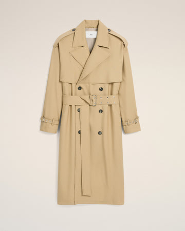 Beige Wool Trench Coat