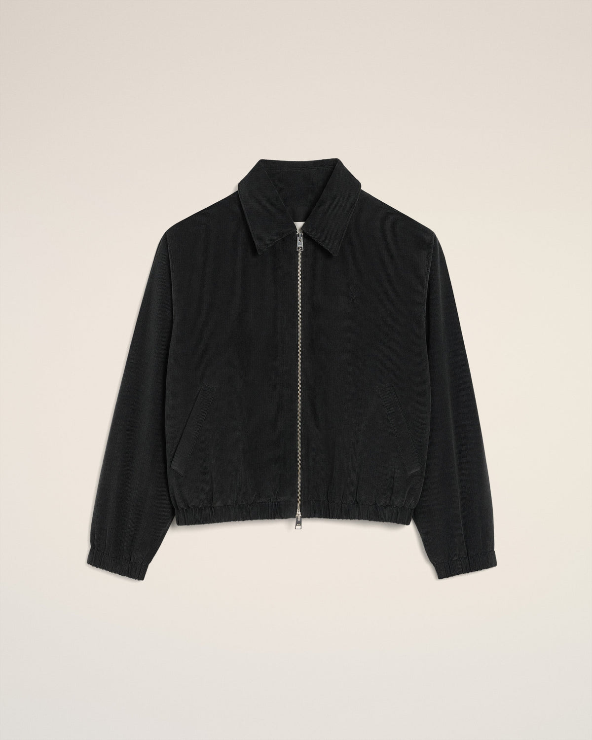 Black Cotton Ami De Coeur Padded Zipped Jacket