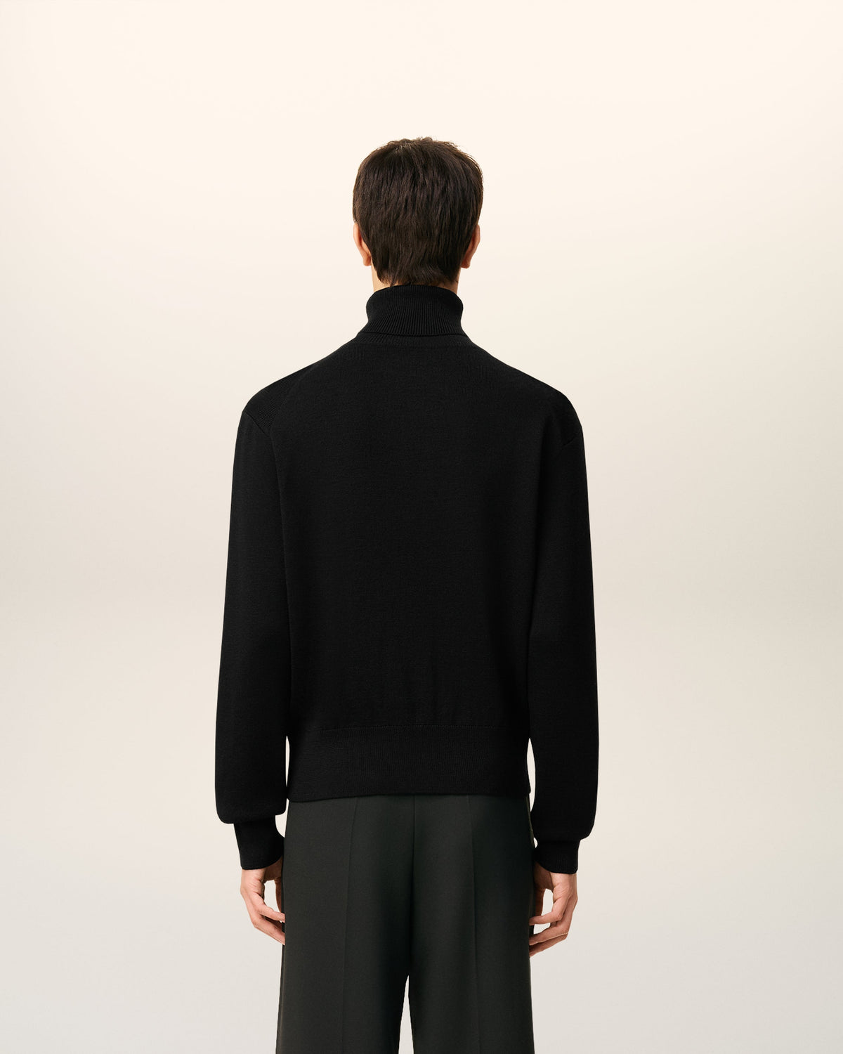 Black Wool Ami De Coeur Turtle Neck Sweater