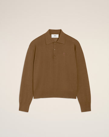 Brown Wool Ami De Coeur Polo