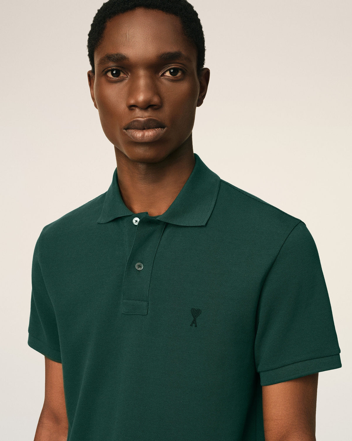 Green cotton polo with Ami de Coeur
